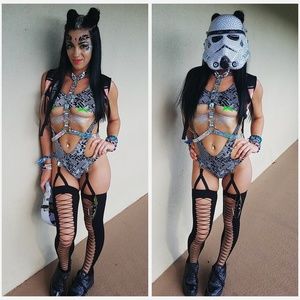 Reflective Club Exx Bodysuit /rave & festival wear